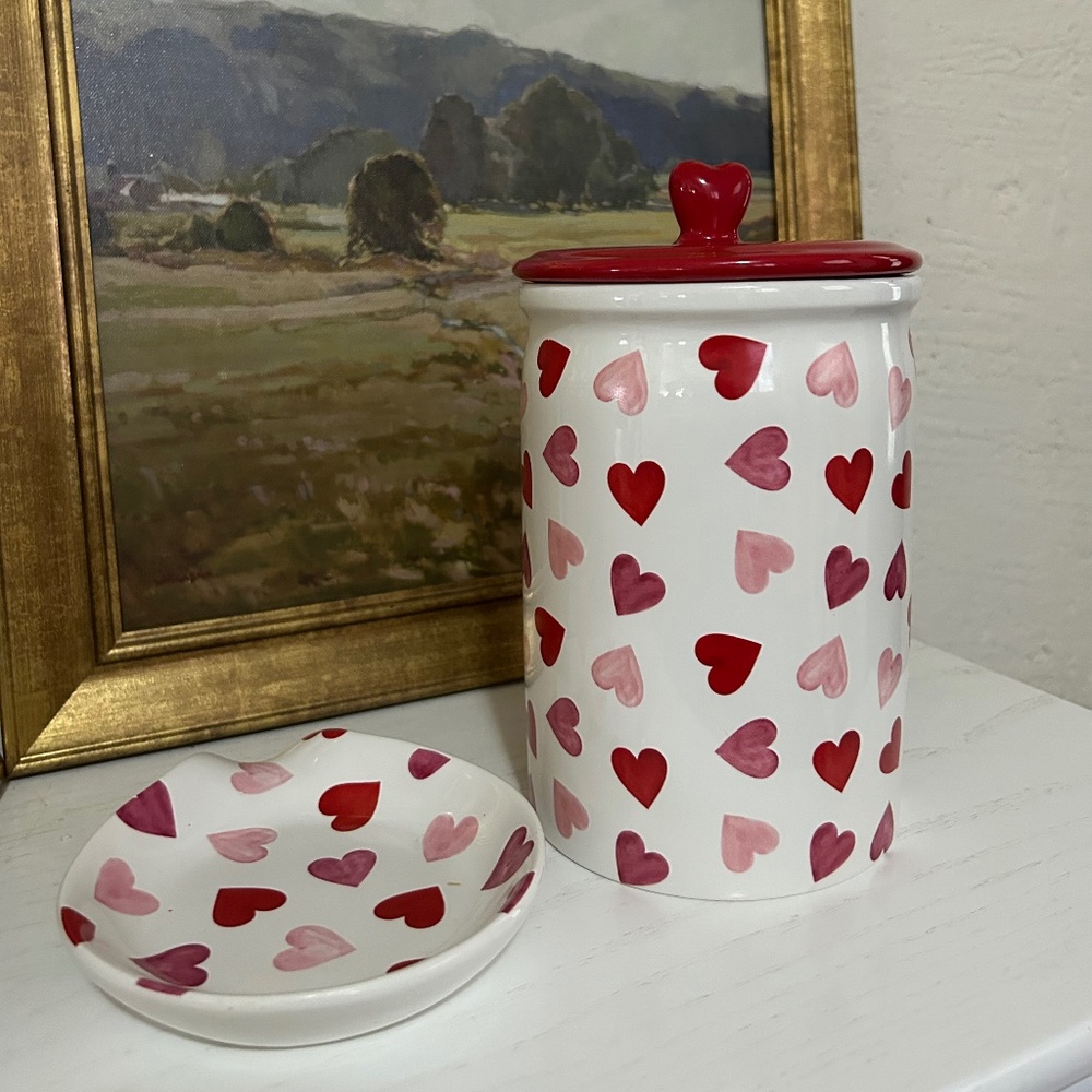 Martha Stewart Hearts Canister Collection Set Of 2 Valentine’s Day